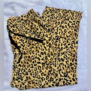 Leopard print pajama pants